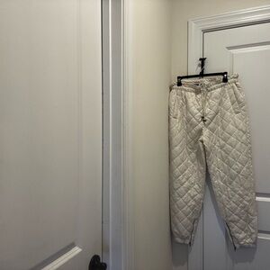 Women's Quilted Cream Joggers